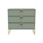 Ready Assembled Copenhagagen 3 Drawer Chest (diego) -Reed Green