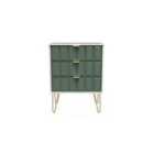 Ready Assembled Cuba 3 Drawer Midi Chest With Legs - Labradore Green and White