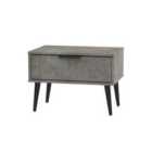 Ready Assembled Hirato 1 Drawer Midi Chest With Legs - Pewter