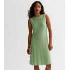 Petite Olive Knitted Sleeveless Midi Dress