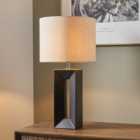 Block Tall Black Ceramic Table Lamp