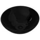 vidaXL Ceramic Round Bathroom Sink Basin - Black