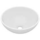 vidaXL Luxury Ceramic Round Bathroom Basin - Matt White