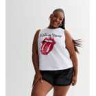 Curves White Cotton Rolling Stones Logo Vest