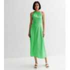Green Spot Halter Neck Midaxi Dress