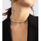 Freedom Silver Crystal Choker Necklace