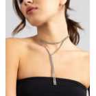 Freedom Silver Diamanté Layered Choker Necklace