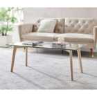 Furniture Box Malmo Coffee Table Rectangle Glass and Wood Legs