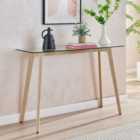 Furniture Box Malmo Console Table Rectangle Glass and Wood Legs