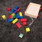 20 pieces Colourful Wooden Building Blocks with Cart Early Developmental Toy 18months plus