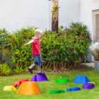 Outsunny Kids Balance Stepping Stones 11-Piece Fish Shape Non-Slip Obstacle Course