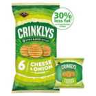 Jacob's Crinklys Cheese & Onion 30% Less Fat 6 Pack Multipack Snacks 6 x 23g