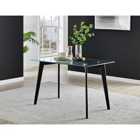 Furniture Box Malmo 4 Seat Rectangle Glass and Black Legs Dining Table