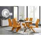 Furniture Box Taranto Oak Effect Dining Table and 6 Mustard Willow Chairs
