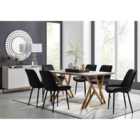 Furniture Box Taranto Oak Effect Dining Table and 6 Black Pesaro Black Leg Chairs