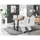 Furniture Box Kylo Brown Wood Effect Dining Table and 4 White Willow Chairs
