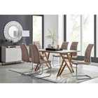 Furniture Box Taranto Oak Effect Dining Table and 6 Cappuccino Murano Chairs