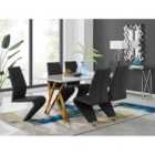 Furniture Box Taranto White High Gloss Dining Table and 6 Black Willow Chairs