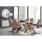 Furniture Box Taranto Oak Effect Dining Table and 6 Cappuccino Willow Chairs