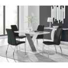 Furniture Box Monza 4 White/Grey Dining Table and 4 Black Isco Chairs