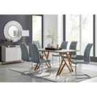 Furniture Box Taranto Oak Effect Dining Table and 6 Grey Murano Chairs