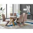 Furniture Box Taranto White High Gloss Dining Table and 6 Cappuccino Willow Chairs