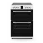 Montpellier 60cm Ceramic, Double Oven with Fan - White