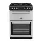 Montpellier 60cm Mini Range Cooker, Gas, Double Oven, LED Minute Minder - Stainless Steel