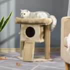 PawHut Cat Tree for Indoor Cats Kitten Tower Climbing Activity Centre Furniture w/ Jute Scratching Pad, Toy Ball, Cat House