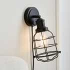 Wallace Caged Plug In Wall Light