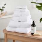Set of 6 White Plush Cotton Towel Bale