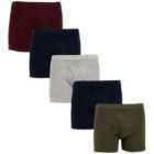 M&S Mens Pure Cotton Trunks, 5 Pack, S-XL