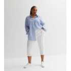 Blue Vanilla Curves White Utility Crop Trousers