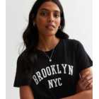 Black Cotton Brooklyn NYC Logo T-Shirt