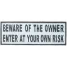 Beware Of Owner Enter At Own Risk Cast Iron Sign Plaque Door Wall House Gate