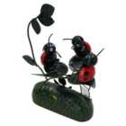 Miniature Life Metal Ladybird Welcome Tea Party Garden Ornament 12x17x26cm