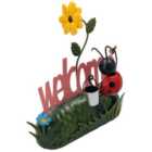 Miniature Life Metal Ladybird Welcome Garden Home Gift Ornament 9x17x20cm