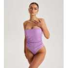 Urban Bliss Lilac Textured Bandeau Swimsuit