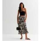 Black Tropical Midaxi Skirt