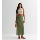 Tall Green Spot Bias Cut Midaxi Skirt