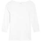 M&S Womens Cotton Rich Slim Fit 3/4 Sleeve T-Shirt, 8-18, White