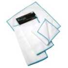 JVL 4 x Pack Microfibre Cloths - Turquoise and White