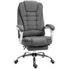 Vinsetto Office Chair With Footrest Computer Swivel Rolling Task Recliner For Home With Retractable Footrest - Grey