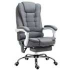 Vinsetto Heated 6 Points Vibration Massage Executive Office Chair Adjustable Swivel Ergonomic High Back Desk Chair Recliner With Footrest - Grey