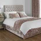 Paoletti Verona Crushed Velvet Double Bed Wrap Polyester Oyster