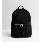 Black Zip Pocket Front Backpack