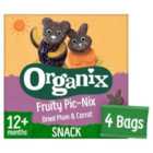 Organix Fruity Pic-Nix Dried Plum & Carrot 12 month toddler Multipack 4 x 17g