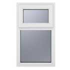Crystal uPVC Window A Rated Top Hung Opener over Fixed Light 610mm x 1190mm Obscure Glazing - White