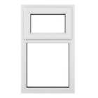 Crystal uPVC Window A Rated Top Hung Opener over Fixed Light 610mm x 820mm Clear Glazing - White