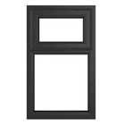 Crystal uPVC Window A Rated Top Hung Opener over Fixed Light 905mm x 965mm Clear Glazing - Grey